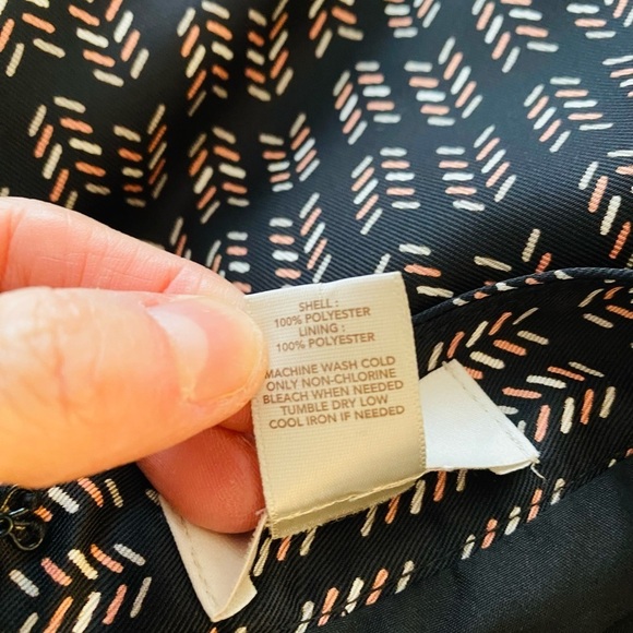 Ann Taylor LOFT Women's Size 8 Black With Pattern Lined Flowy Ruffle Skirt - Picture 8 of 8